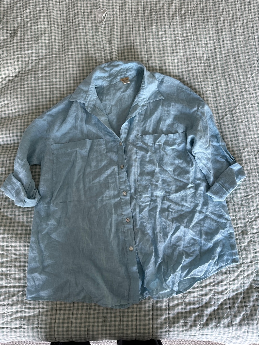 Magaschoni Soft Blue 100% Linen Top